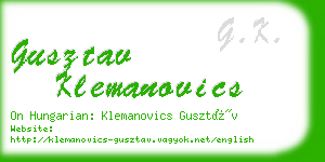 gusztav klemanovics business card